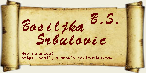 Bosiljka Srbulović vizit kartica